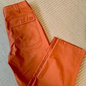 NWOT Lacoste Women's Pants EU 38 US 6, orange/terracotta, pockets, 100% cotton,